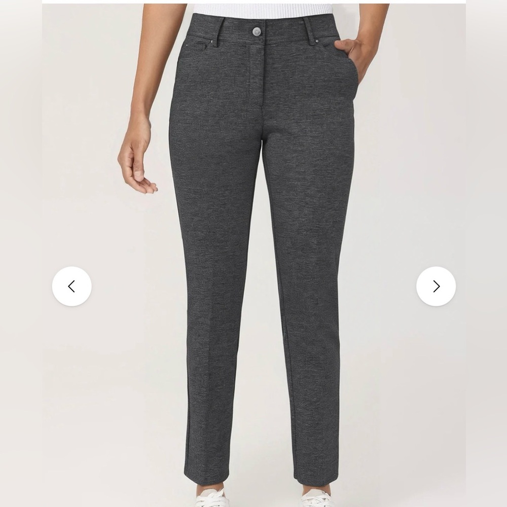 89th & Madison LUXE PONTE STRAIGHT LEG PANTS gray slacks womans size 2